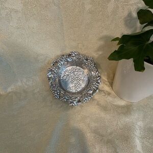 Arthur Court Silver Grape Motif Wine Bottle Rest or Dish